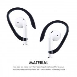 AirPods EarHook for Apple AirPods Great for Running, Jogging, Cycling, Gym and Other Activities (Black)